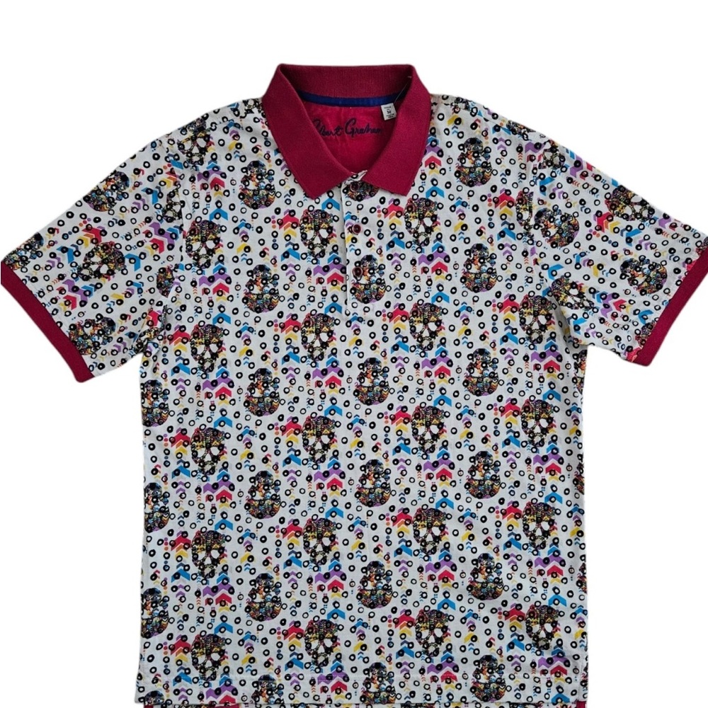 Robert Graham Colorful Patterned Polo Shirt